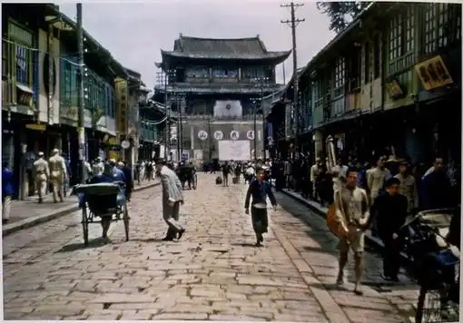 彩色老照片-四十年代的中国