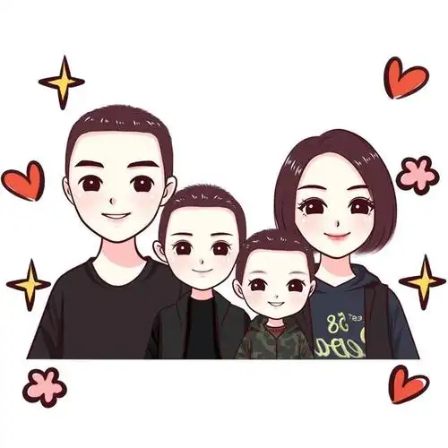 幸福一家四口头像个性全家福设计喜欢吗