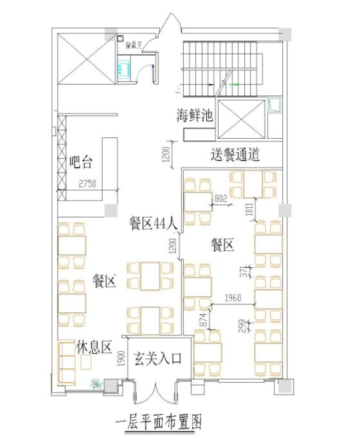 餐厅饭店装修平面布局设计图