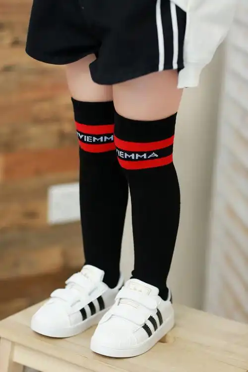 vivi二杠儿童过膝袜2017秋冬新款长筒袜精梳棉儿童袜子6002