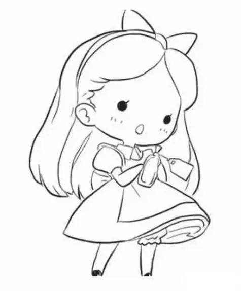 小女孩怎么画可爱小女孩简笔画画法步骤教程小女孩简笔画