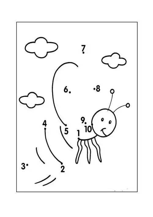 学前儿童练习数字110连线