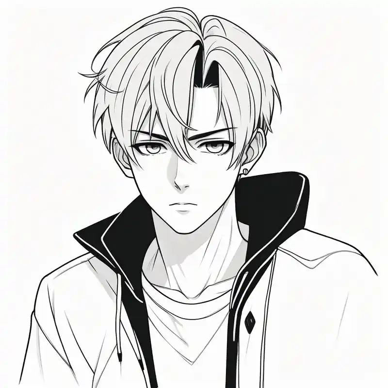 动漫风抑郁男生黑白头像98 这组动漫风格的黑白头像,透露出一种沉静