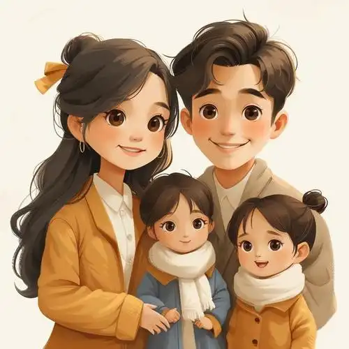 亲子头像|2024一家四口亲子照