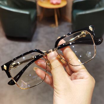 暴龙(bolon)新款眼镜框男女潮复古大脸大框百搭超轻纯钛眼镜架 镜框ch