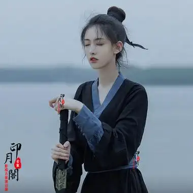 影视魏晋唐朝宋朝明制女士汉服黑色女侠古装蒙面黑衣人刺客夜行民族