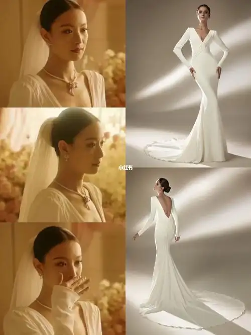 揭秘流金岁月朱琐锁倪妮婚纱造型_婚纱_流金岁月怎么样_新娘_缎面