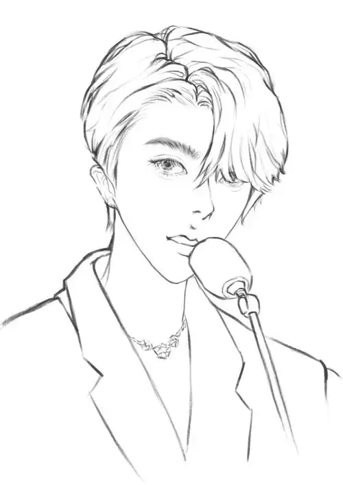 线稿  #procreate绘画  #寻找小红书绘画大神  #蔡徐坤