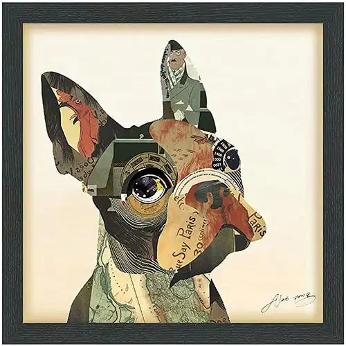 empire art direct 法国斗牛犬立体拼贴画,由 alex zeng 手工制作,带