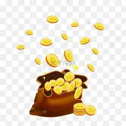 矢量钱袋装金币雨