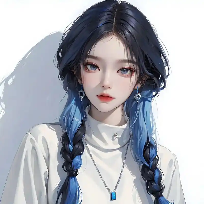 蓝头发妹妹头像.#ai绘画 #头像 #二次元 #优质头像 # - 抖音