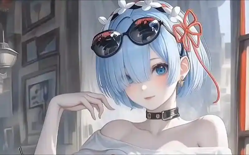 动漫二次元美图秀秀【吊带短发少女萝莉时代壁纸】