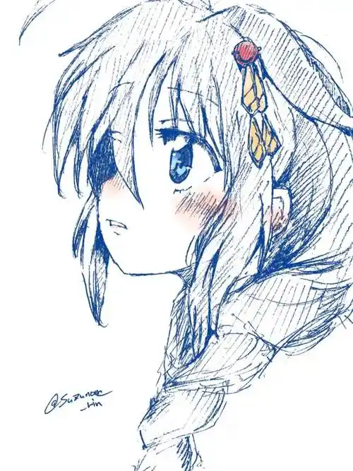 时雨すずのねりん的pixiv人物侧脸插画图片