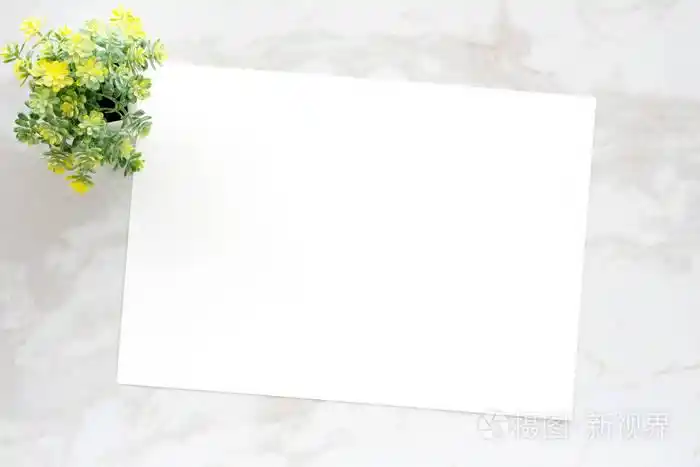 白色大理石背景空白白纸纸, 平躺, 顶部