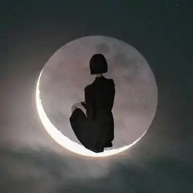 女图,女头,头像,月亮,泼妹,韩系