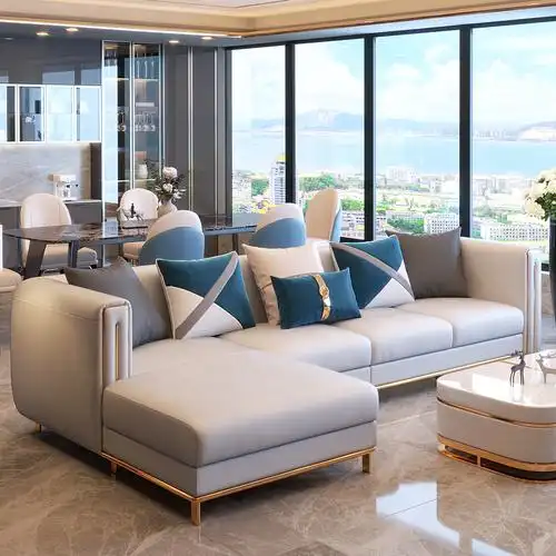 沙发客厅沙发客现代轻奢奢风奢华大气高端别墅皮艺沙发