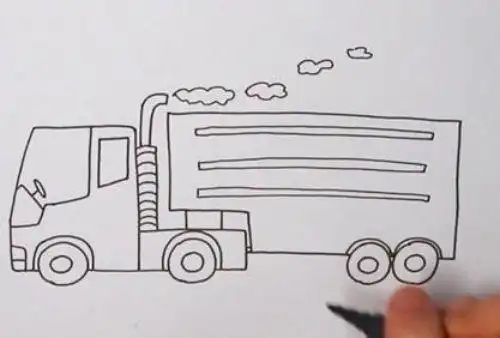 大货车简笔画一步一步教大货车简笔画儿童画怎么画