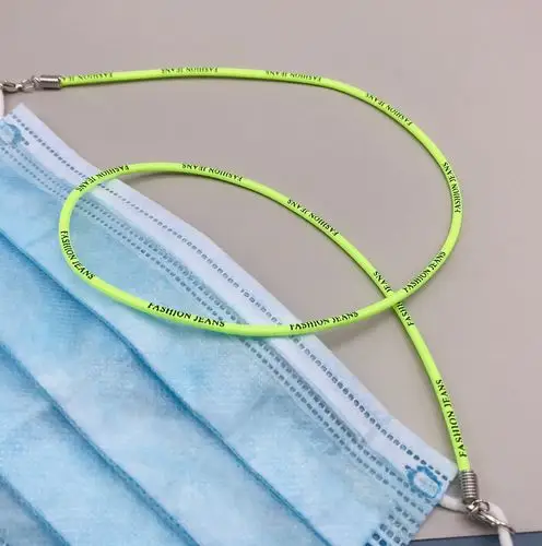 跨境热销口罩配饰 ins字母弹力防丢挂脖口罩绳 多色编织口罩挂绳