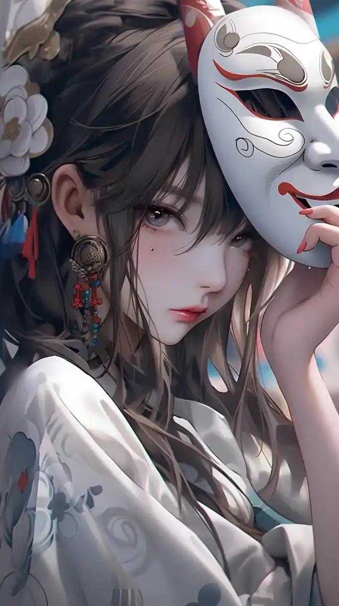 精美插画女生高清壁纸|暗丧系鬼面篇 676767