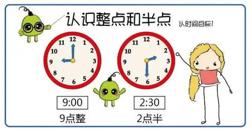 认识整点,半点