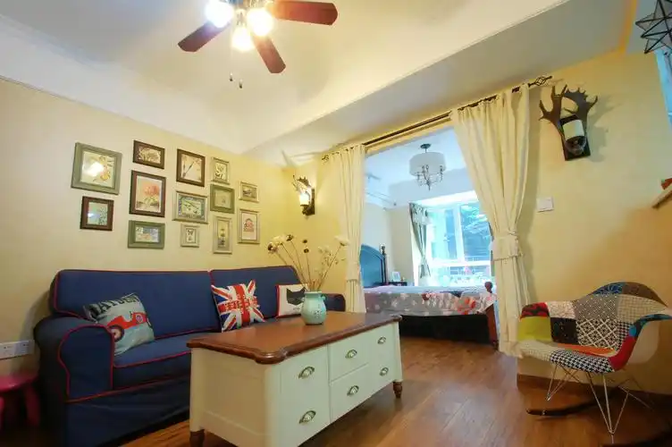 小户型美式一居装修客厅实景图 实景图一居室小户型美式