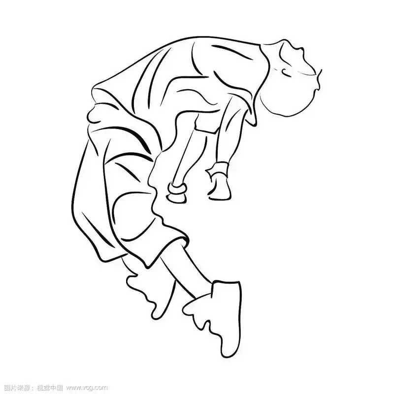 街舞舞者轮廓草图