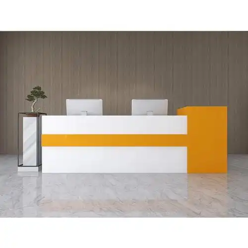 公司前台接待台创意烤漆现代简约办公前台桌收a银台吧台服务迎宾