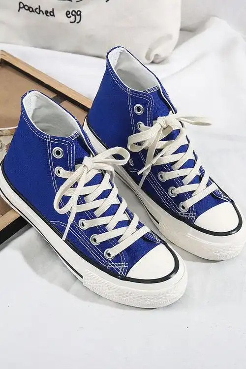 经典高帮帆布鞋女2019秋季新款百搭学生韩版潮鞋平底低帮布鞋