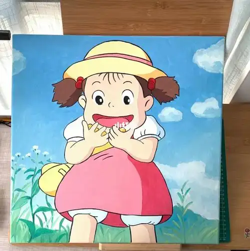 油画框94尺寸:50*50#笔记灵感  #宫崎骏动漫  #丙烯画  #手绘