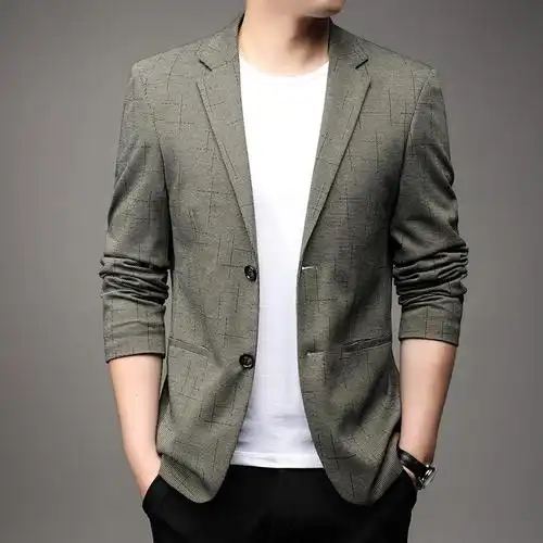 时尚中青年男装免烫西服男士休闲外套春秋款礼服西装爸爸商务正装