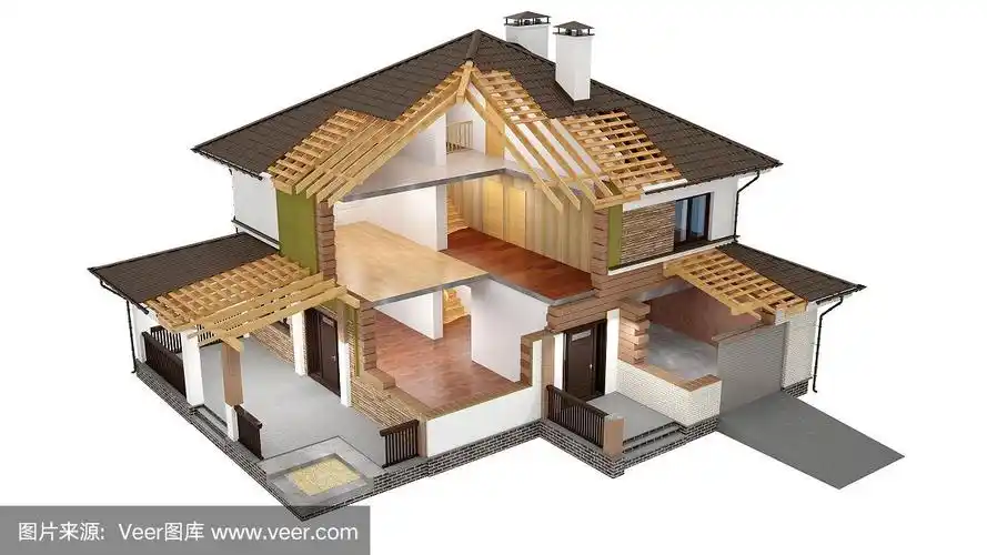 切片房屋的三维模型