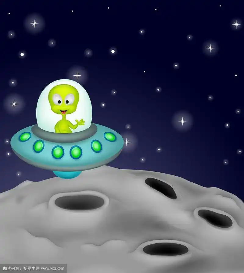 飞船里可爱的外星人卡通