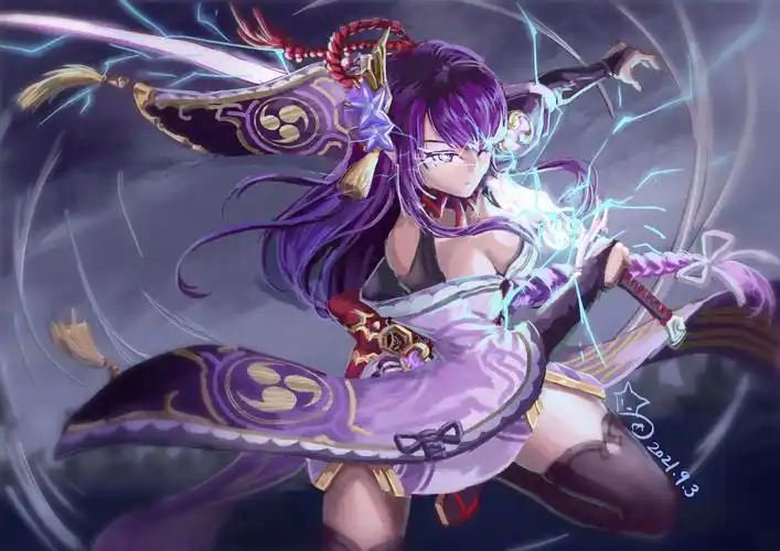 雷电将军 同人绘制插画图片壁纸