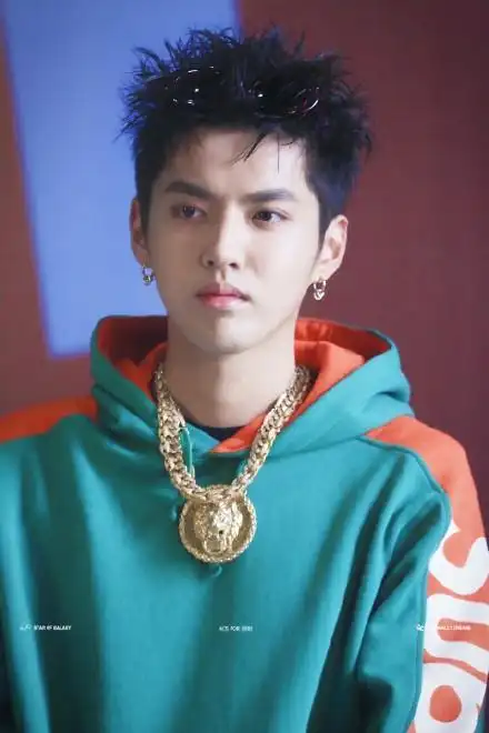 吴亦凡旧照戴金项链很嘻哈