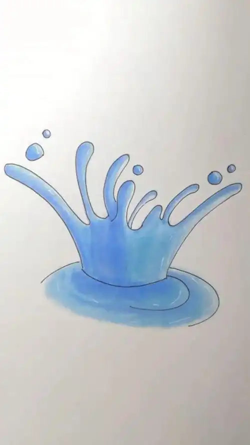 儿童简笔画,简单易学的水花