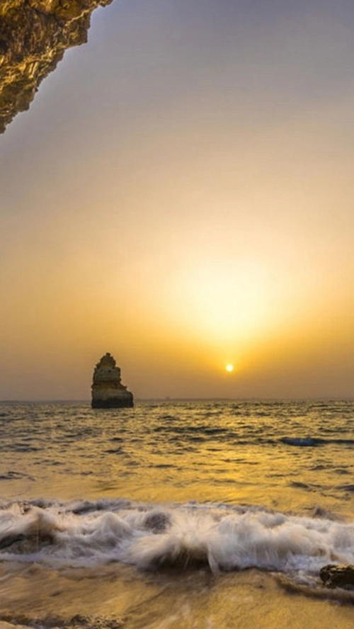 风景蓝天太阳大海h5背景素材