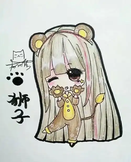 q版人物简笔画简单十二星座公主