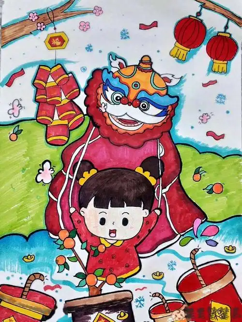 贺新年儿童绘画