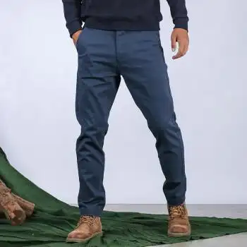 季言直筒休闲裤男春季男裤男长裤上班通勤工作裤弹力工装裤子男藏蓝色