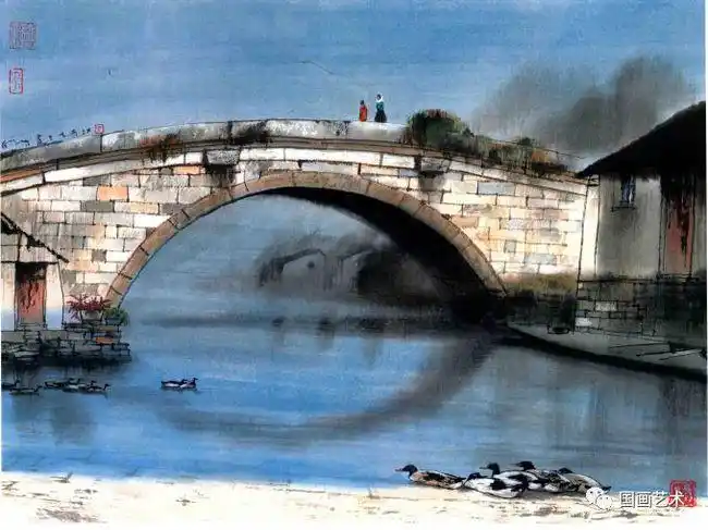 山水画中的江南小桥美醉了