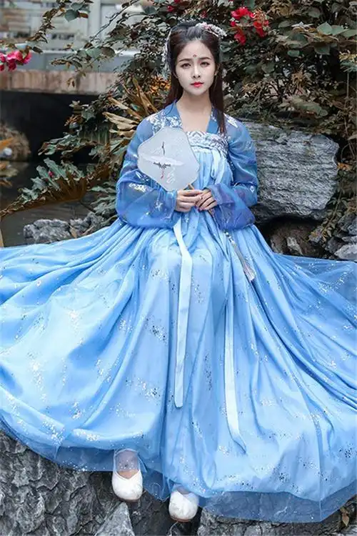 古装北极星空鲛人泪汉服女夏仙气中国风彼岸花飘逸古风超仙大袖衫