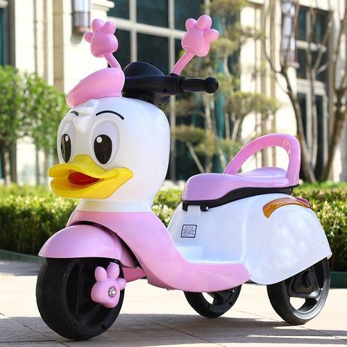 网红小黄鸭儿童电动车玩具车男女宝宝可坐人带音乐遥控童车三轮车