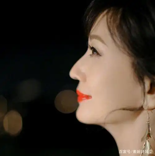 赵雅芝身穿一袭红色连衣裙搭配一对精致的耳环,美得很高贵!