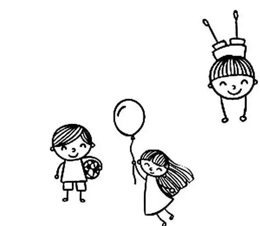 快乐的小朋友们简笔画小男孩简笔画小女孩简笔画