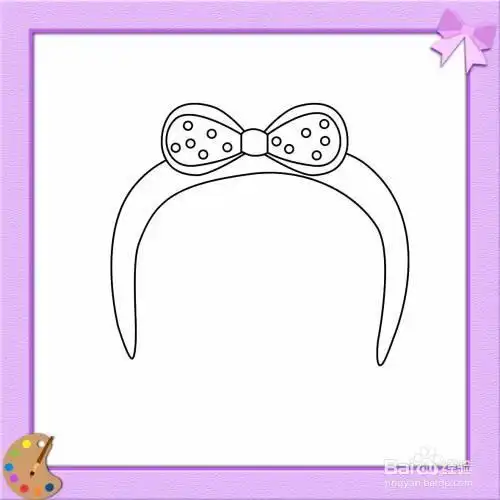 公主蝴蝶结头饰简笔画