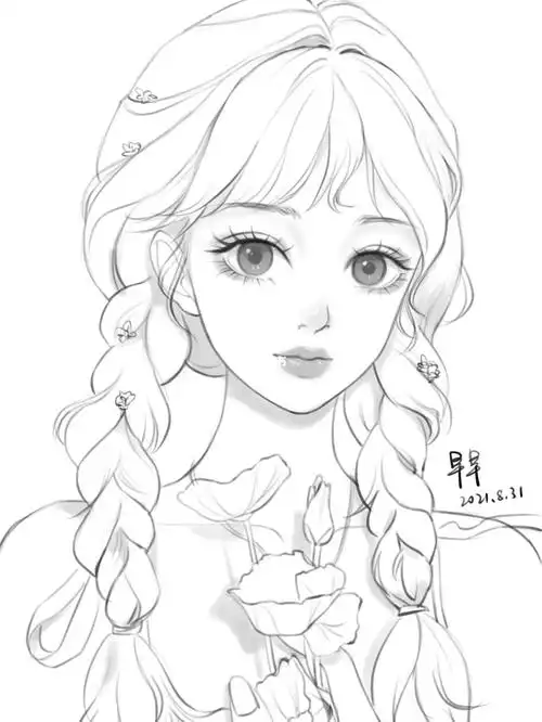 速写练习001100画个美少女