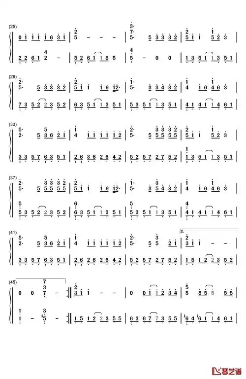 给我一首歌的时间钢琴简谱-数字双手-周杰伦2