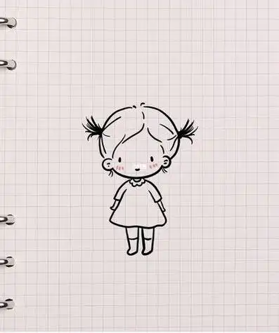 手帐汉服小女孩简笔画 亲子绘画卡通简笔画 动漫人物画女生可爱简笔画