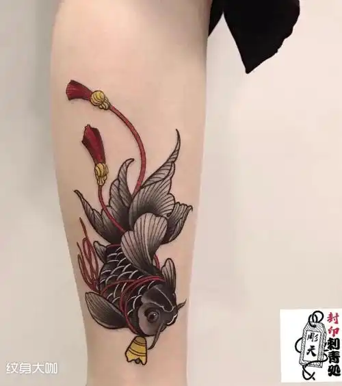 招财金鱼_纹身图案手稿图片_雕天的纹身作品集