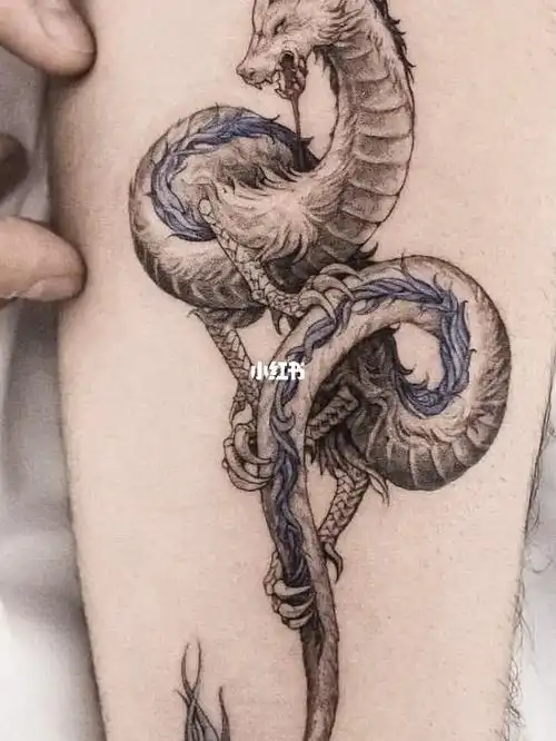 微雕纹身龙纹身